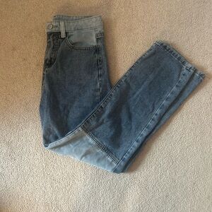 Blue patchwork jeans